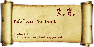 Kávai Norbert névjegykártya